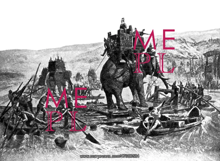: Hannibal's War Elephants Cross Rhone, Second Punic War : Hannibal's War Elephants Cross Rhone, Second Punic War