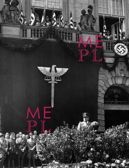 : Hans Frank delivering a speech in Berlin, 1938 : Hans Frank delivering a speech in Berlin, 1938