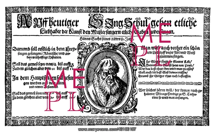 : Hans Sachs and the Nuremberg Meistersinger, late 16th centur : Hans Sachs and the Nuremberg Meistersinger, late 16th centur