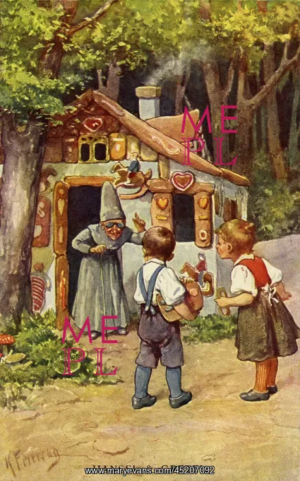 : Hansel & Gretel welcomed by the witch : Hansel & Gretel welcomed by the witch
