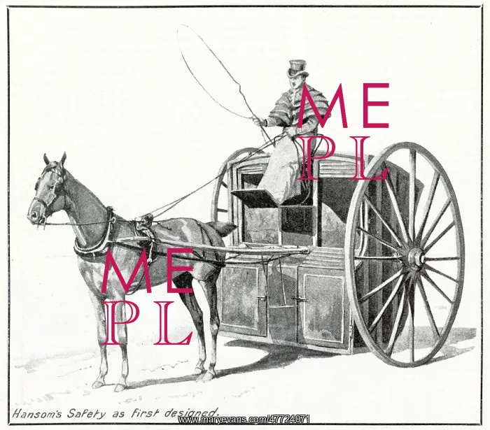 : Hansom's Safety Cab as first design 1834 : Hansom's Safety Cab as first design 1834
