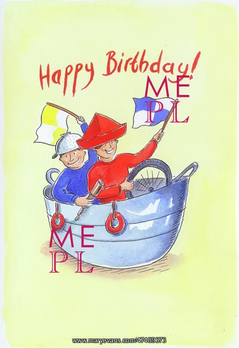: Happy Birthday! Two Boys in a Boat : Happy Birthday! Two Boys in a Boat