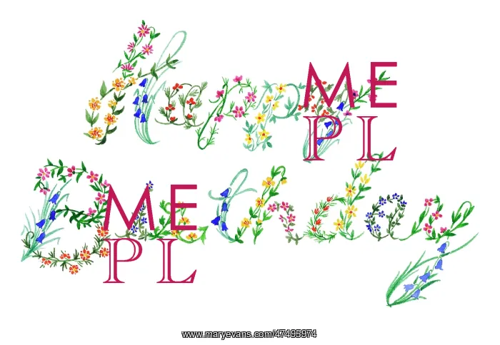  : Happy Birthday in Flower Letters
