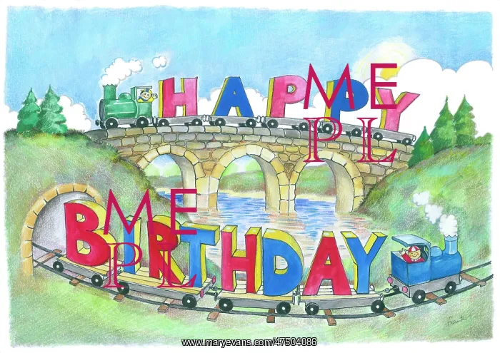 : Happy Birthday trains : Happy Birthday trains