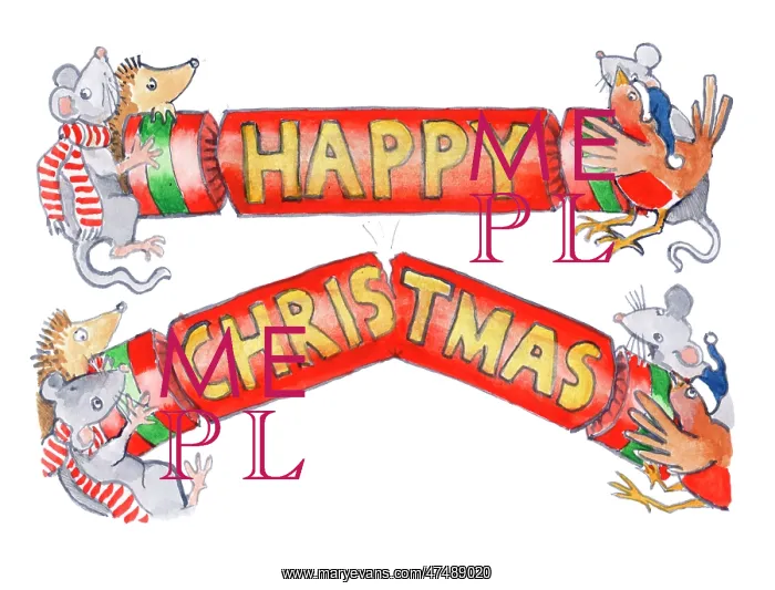 : Happy Christmas Crackers with Mice : Happy Christmas Crackers with Mice