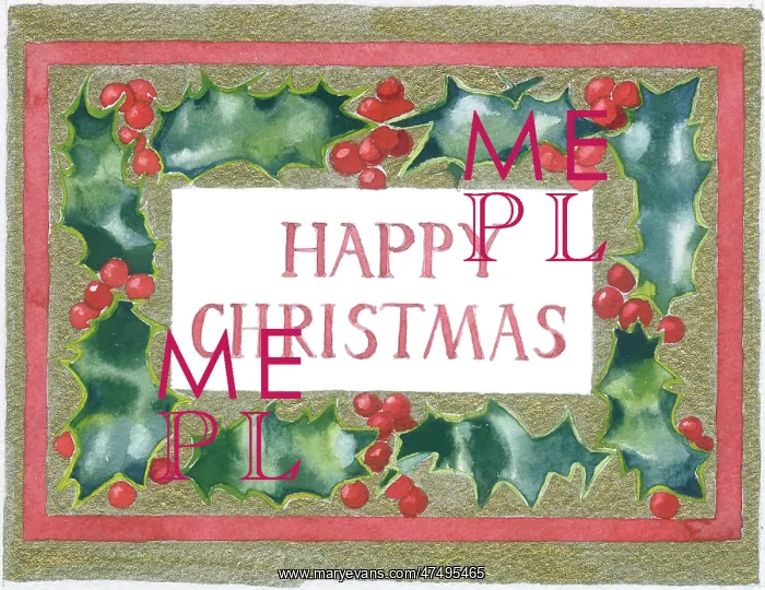 : Happy Christmas and Holly : Happy Christmas and Holly