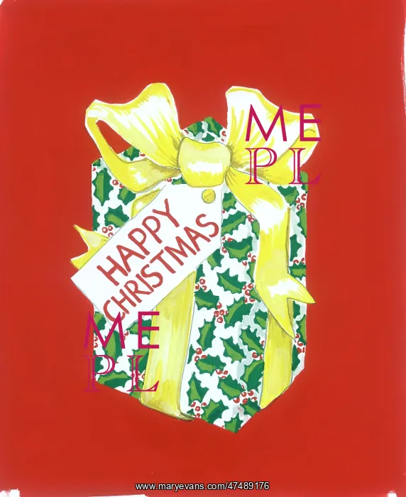 : Happy Christmas Parcel on Red : Happy Christmas Parcel on Red