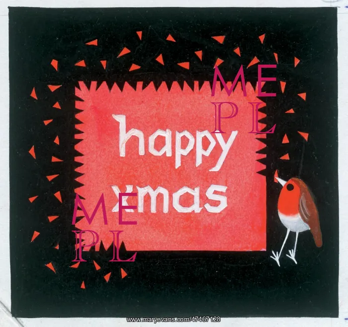  : Happy Christmas and robin