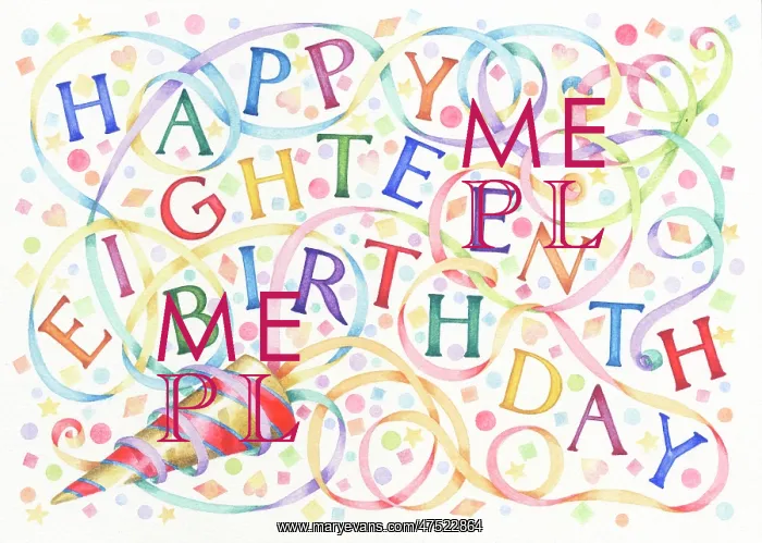 : Happy Eighteenth Birthday with streamers : Happy Eighteenth Birthday with streamers