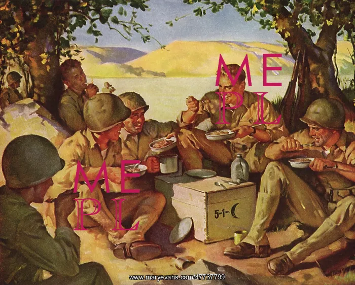 : Happy Soldiers eat Rations : Happy Soldiers eat Rations