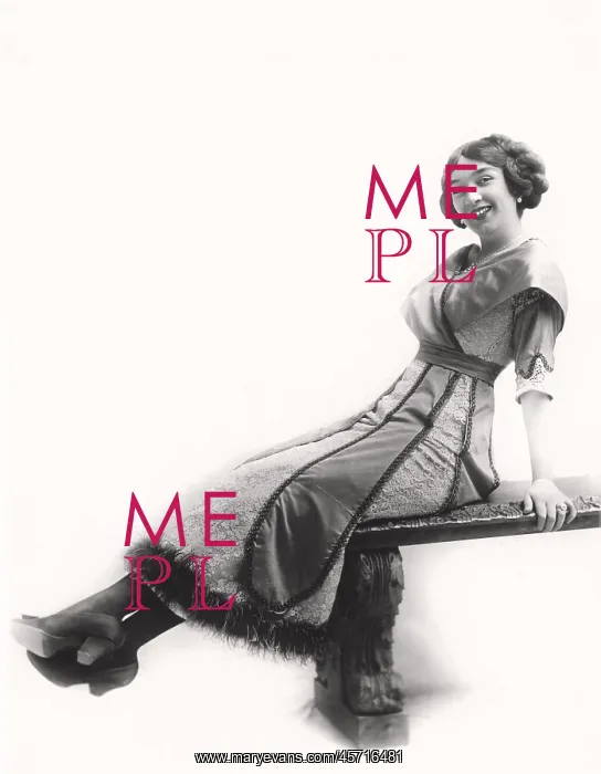  : Happy woman sitting on a bench