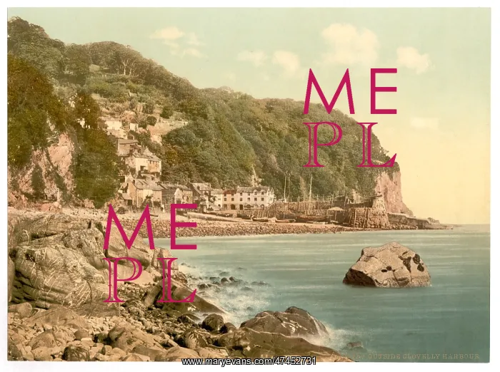 : From the harbor, Clovelly, England : From the harbor, Clovelly, England