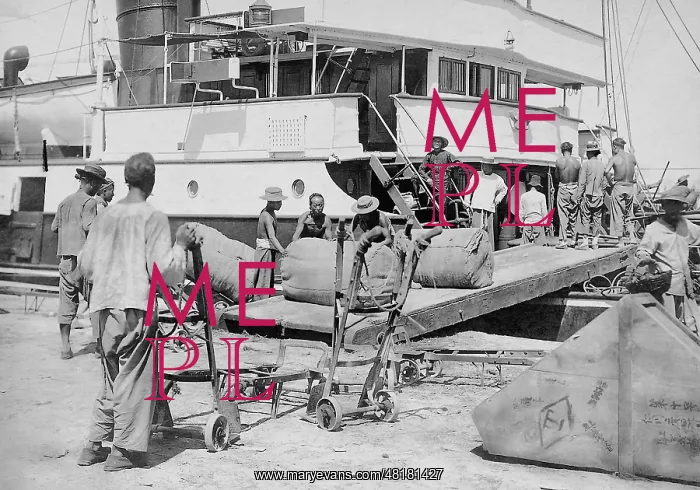 : At the harbor of Quingdao, 1904 : At the harbor of Quingdao, 1904