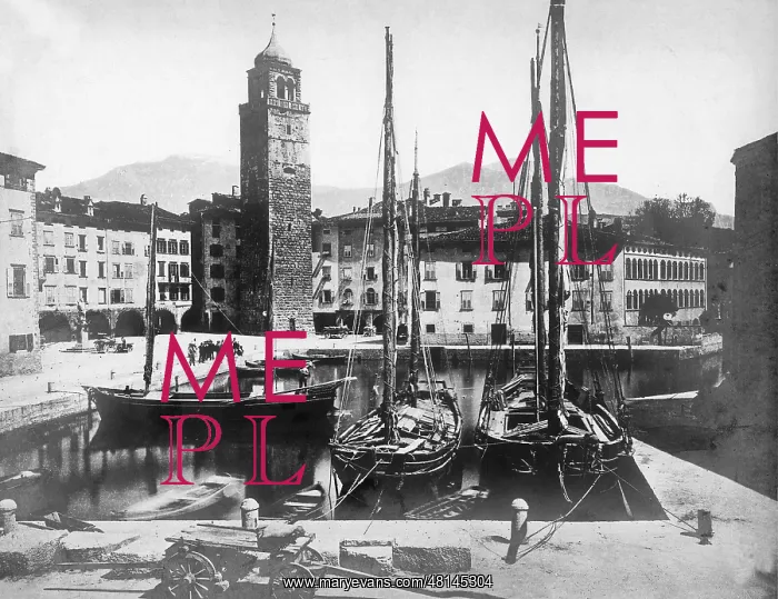 : Harbor of Riva on Lake Garda : Harbor of Riva on Lake Garda