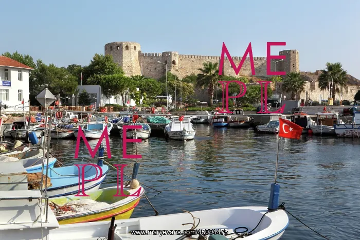 : Harbour and castle, Bozcaada, Canakkale, Turkey : Harbour and castle, Bozcaada, Canakkale, Turkey