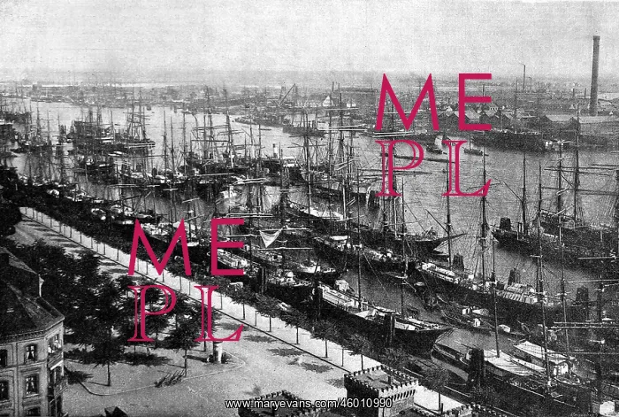 : The Harbour at Hamburg, 1892 : The Harbour at Hamburg, 1892