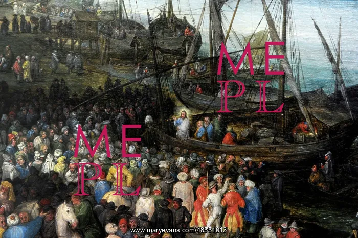 : Harbour scene with Christ preaching, 1598, by Jan Brueghel t : Harbour scene with Christ preaching, 1598, by Jan Brueghel t
