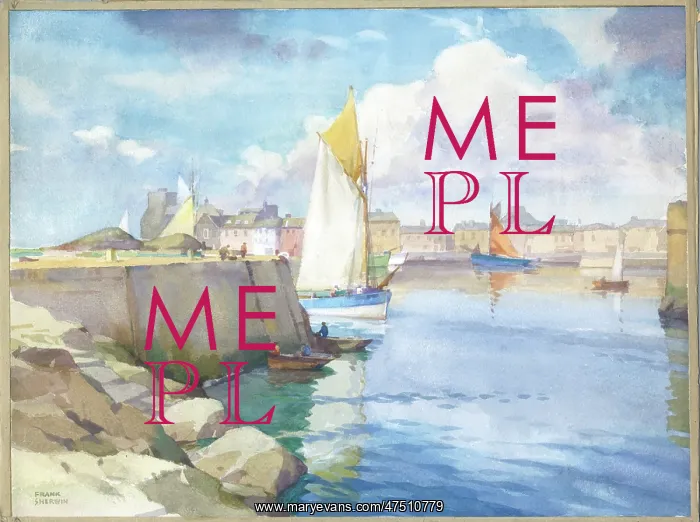 : Harbour scene with sailing boats : Harbour scene with sailing boats