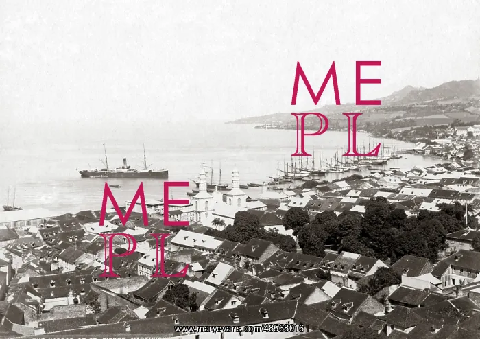 : The harbour, St Pierre, Martinique, West Indies, circa 1900 : The harbour, St Pierre, Martinique, West Indies, circa 1900