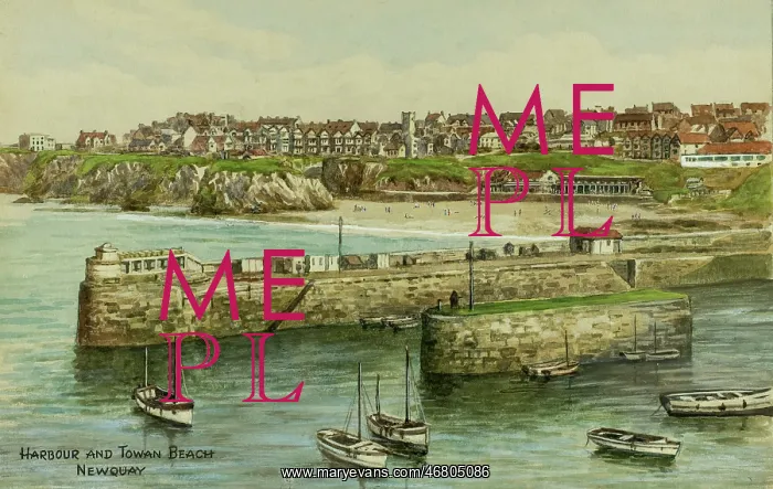: Harbour and Towan Beach, Newquay, Cornwall : Harbour and Towan Beach, Newquay, Cornwall