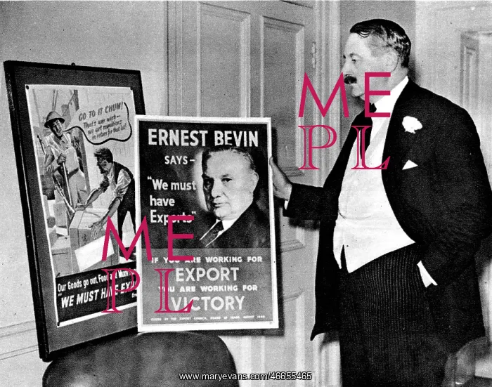 : Harcourt Johnstone with Posters Promoting Export : Harcourt Johnstone with Posters Promoting Export