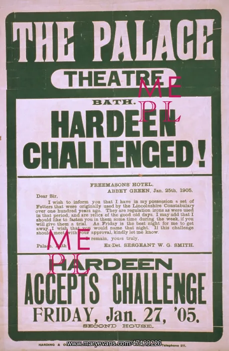 : Hardeen challenged!... Hardeen accepts challenge, Friday, J : Hardeen challenged!... Hardeen accepts challenge, Friday, J