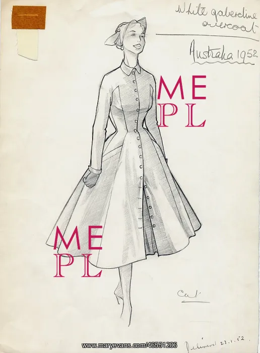 : Hardy Amies coat for Princess Elizabeth, Australia tour 1951 : Hardy Amies coat for Princess Elizabeth, Australia tour 1951