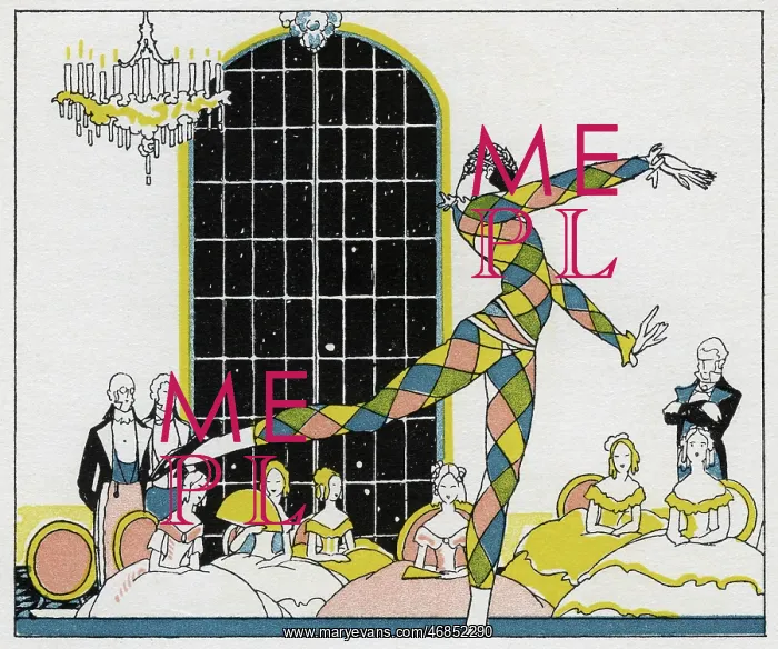 : Harlequin dancing at the ball : Harlequin dancing at the ball