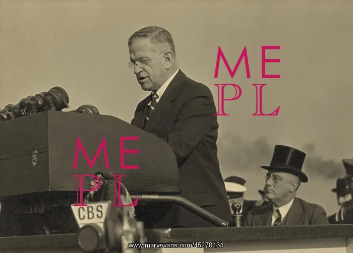 : Harold L. Ickes, at the lectern with President : Harold L. Ickes, at the lectern with President