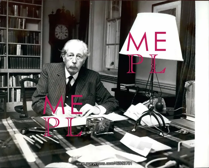 : Harold Macmillan at his desk, 80th birthday : Harold Macmillan at his desk, 80th birthday