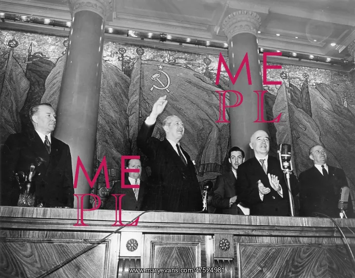 : Harold Macmillan during a visit to Soviet Russia : Harold Macmillan during a visit to Soviet Russia
