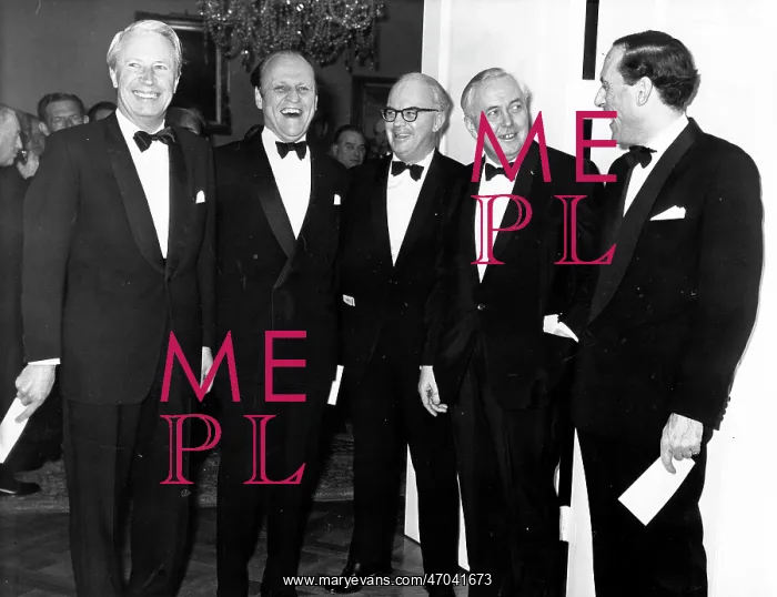 : Harold Wilson, Heath, Thorpe and others at UNA dinner : Harold Wilson, Heath, Thorpe and others at UNA dinner