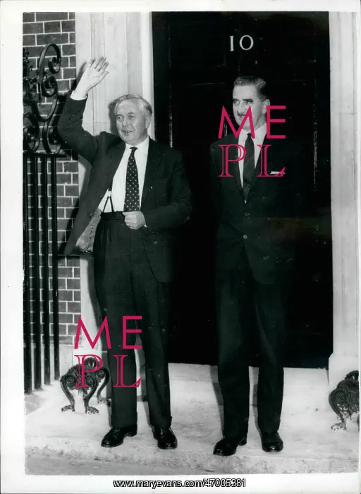 : Harold Wilson and Herbert Bowden, Downing Street, London : Harold Wilson and Herbert Bowden, Downing Street, London