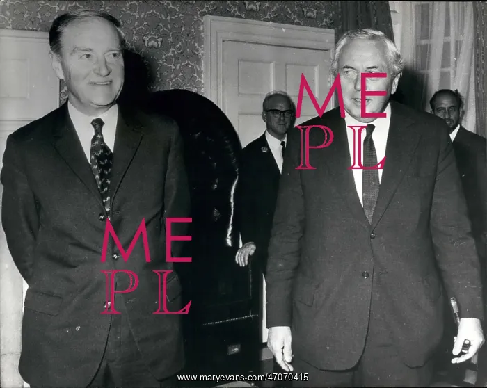: Harold Wilson with Liam Cosgrave, Irish PM : Harold Wilson with Liam Cosgrave, Irish PM
