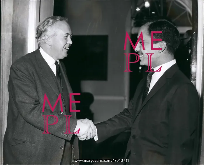 : Harold Wilson PM and King Hussein of Jordan : Harold Wilson PM and King Hussein of Jordan
