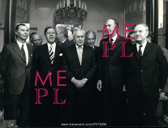: Harold Wilson, President Giscard, European summit, Paris : Harold Wilson, President Giscard, European summit, Paris