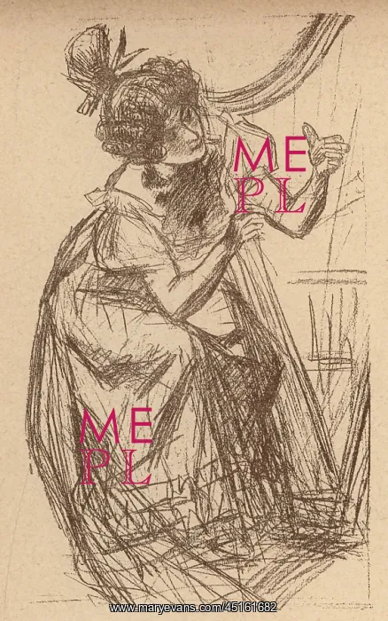 : Harpist. A portrait sketch of a young lady playing the harp : Harpist. A portrait sketch of a young lady playing the harp