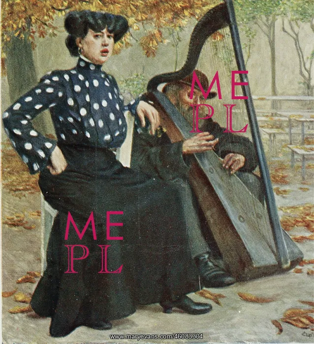 : The harpist Baumann and his daughter. 1904. Based : The harpist Baumann and his daughter. 1904. Based