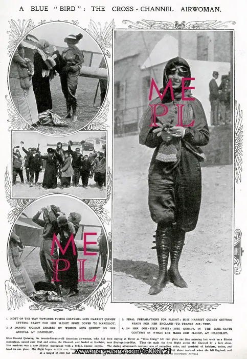 : Harriet Quimby getting ready for her flight 1912 : Harriet Quimby getting ready for her flight 1912