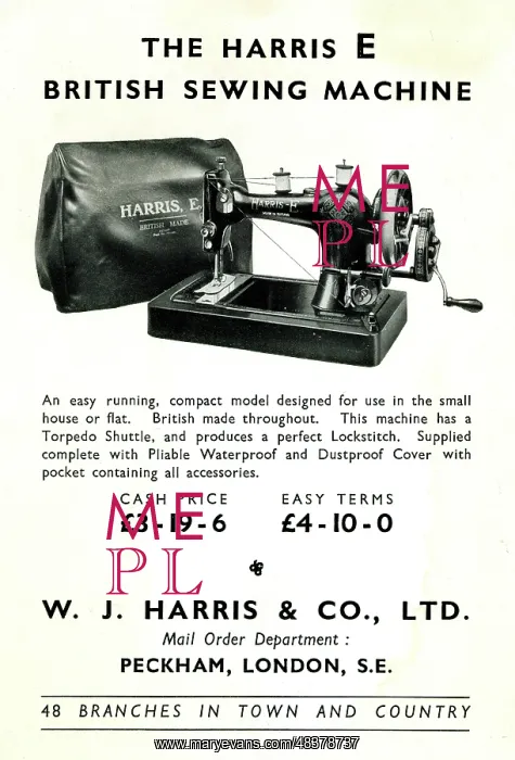 : Harris Sewing Machine Model E : Harris Sewing Machine Model E