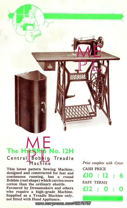 : Harris Sewing Machine, Model No.12H : Harris Sewing Machine, Model No.12H