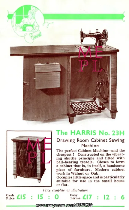  : Harris Sewing Machine, Model No.23H