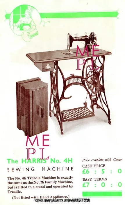  : Harris Sewing Machine, Model No.4H