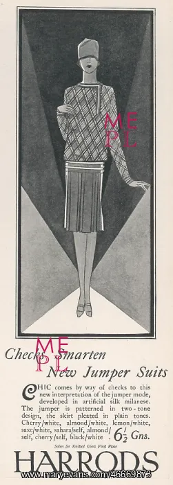 : Harrods advertisement for jumper suits : Harrods advertisement for jumper suits