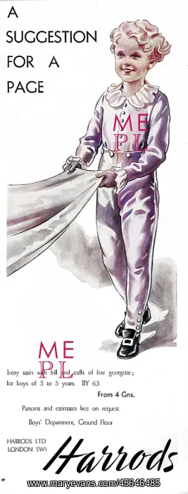 : Harrods advertisement - page boy outfit for a wedding : Harrods advertisement - page boy outfit for a wedding