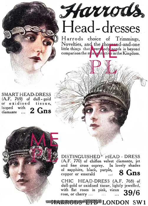: Harrods head dresses 1919 : Harrods head dresses 1919