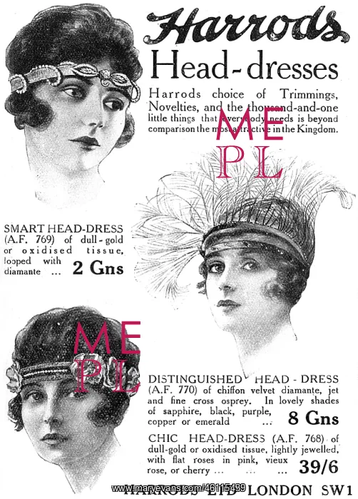 : Harrods head dresses 1919 : Harrods head dresses 1919
