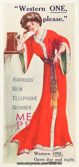: Harrods phone ordering service, c.1905 : Harrods phone ordering service, c.1905