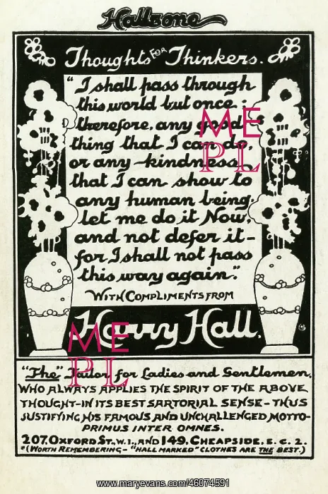 : Harry Hall advertising card : Harry Hall advertising card
