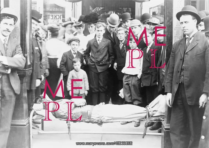 : Harry Houdini (1874-1926), strapped to cot, ? : Harry Houdini (1874-1926), strapped to cot, ?